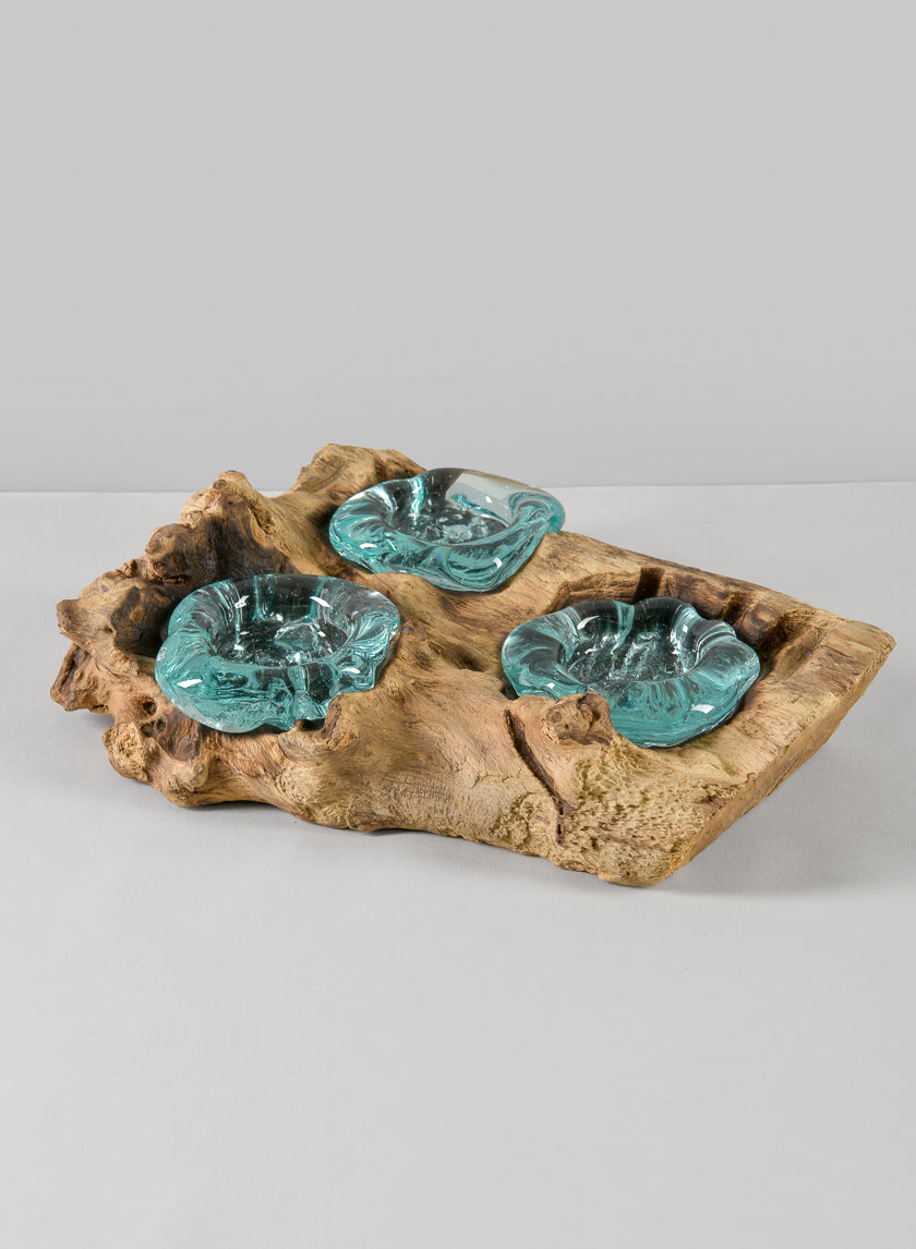 Jakarta Teak Stump With Tea Light Holders Decor Jamaligarden