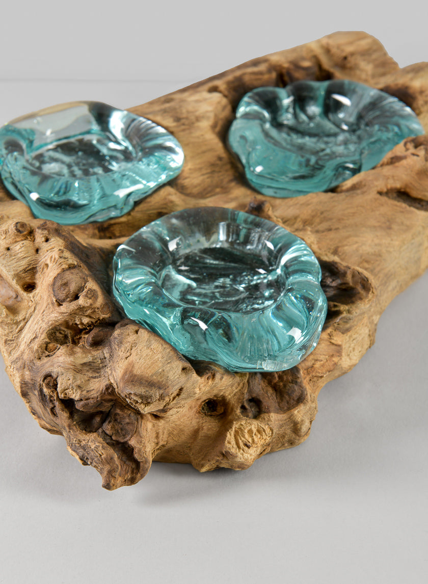 Jakarta Teak Stump With Tea Light Holders Decor Jamaligarden