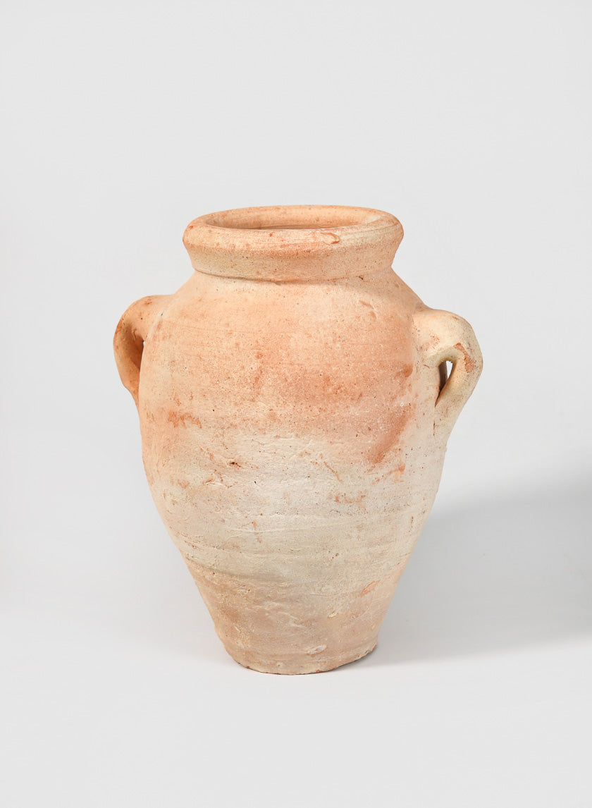 7.5in Tall Tunisian Handmade Crete Urn with Handles Decor Jamaligarden