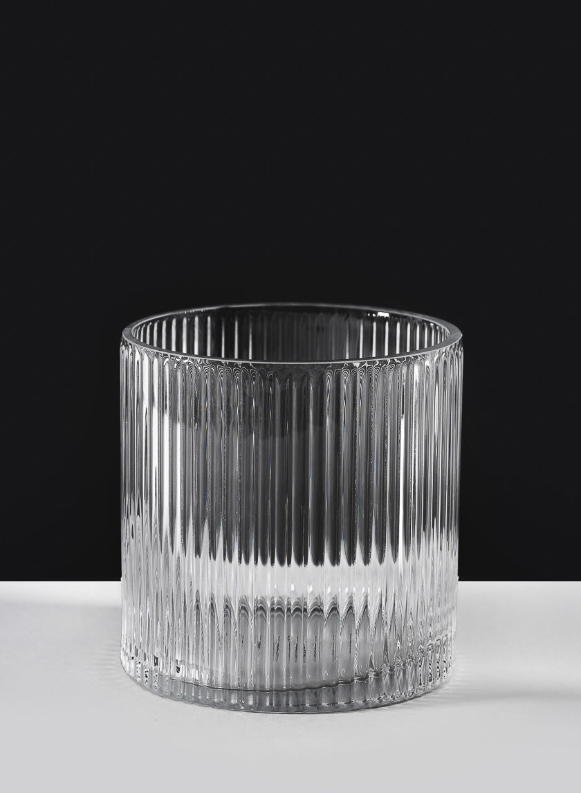 5in Tall Vienna Pleated Glass Cylinder Decor Jamaligarden