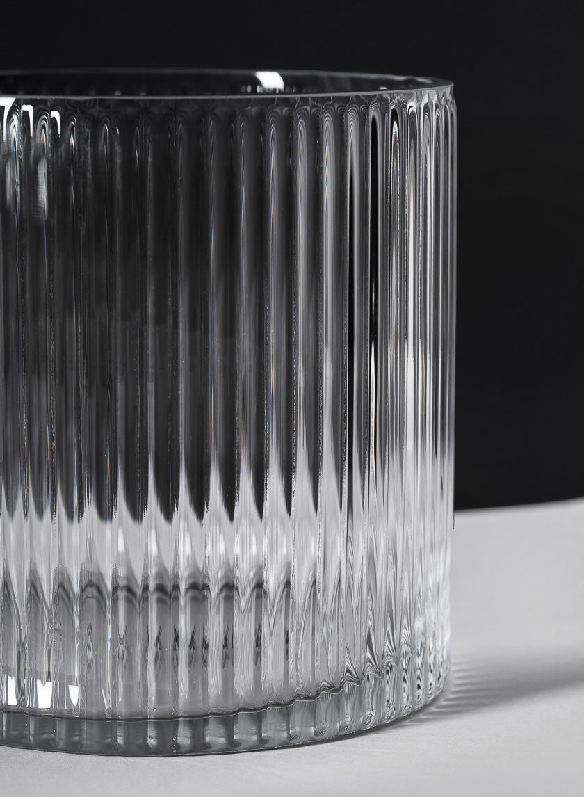 5in Tall Vienna Pleated Glass Cylinder Decor Jamaligarden