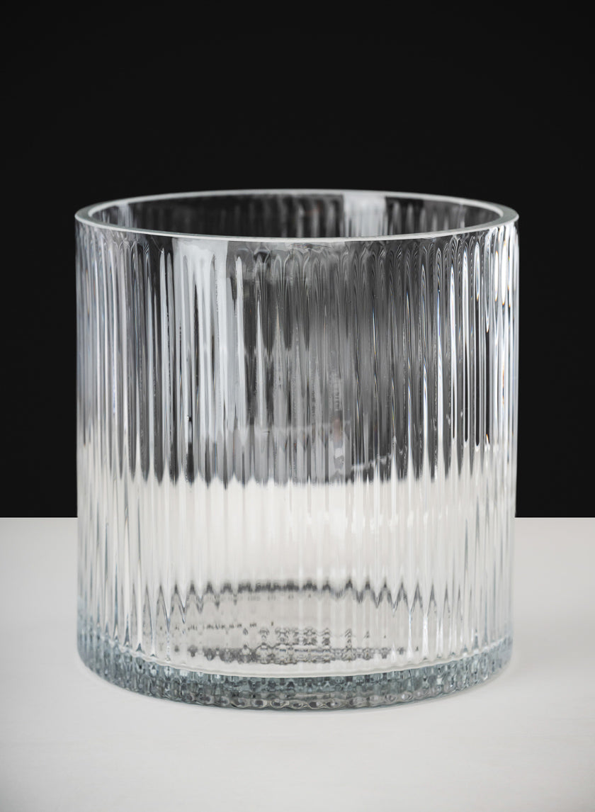 6in Tall Vienna Pleated Glass Cylinder Decor Jamaligarden