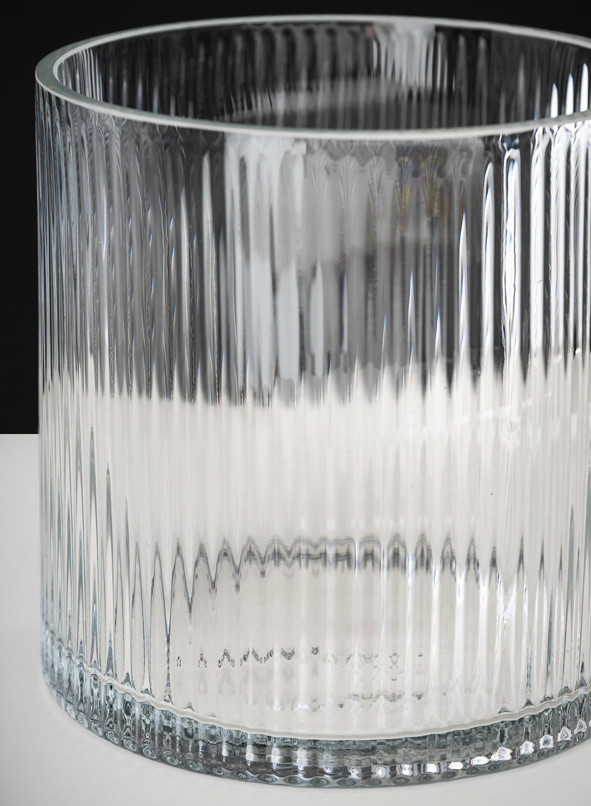 6in Tall Vienna Pleated Glass Cylinder Decor Jamaligarden