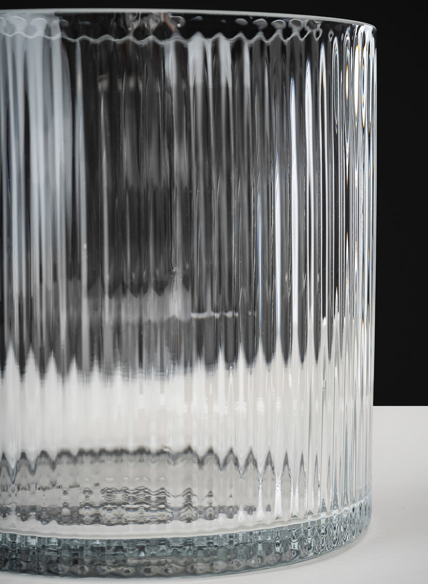 6in Tall Vienna Pleated Glass Cylinder Decor Jamaligarden