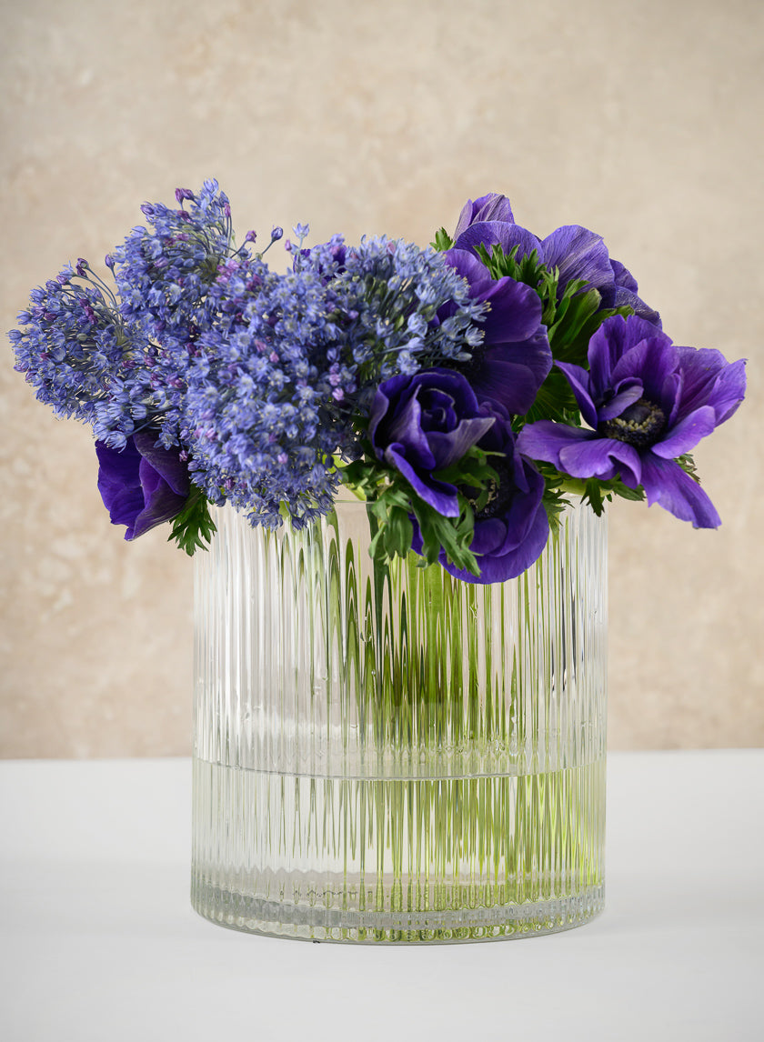 6in Tall Vienna Pleated Glass Cylinder Decor Jamaligarden