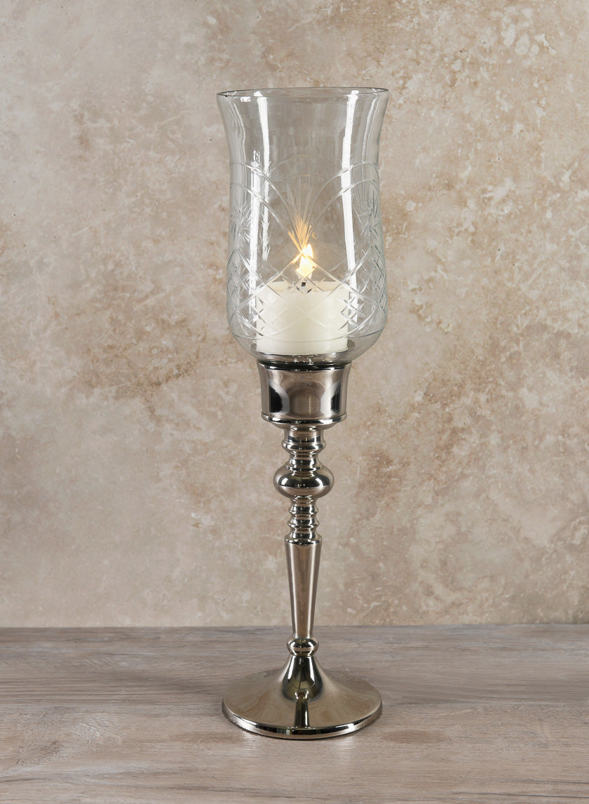 15in Tall Dalia Hurricane Candle Stand Decor Jamaligarden