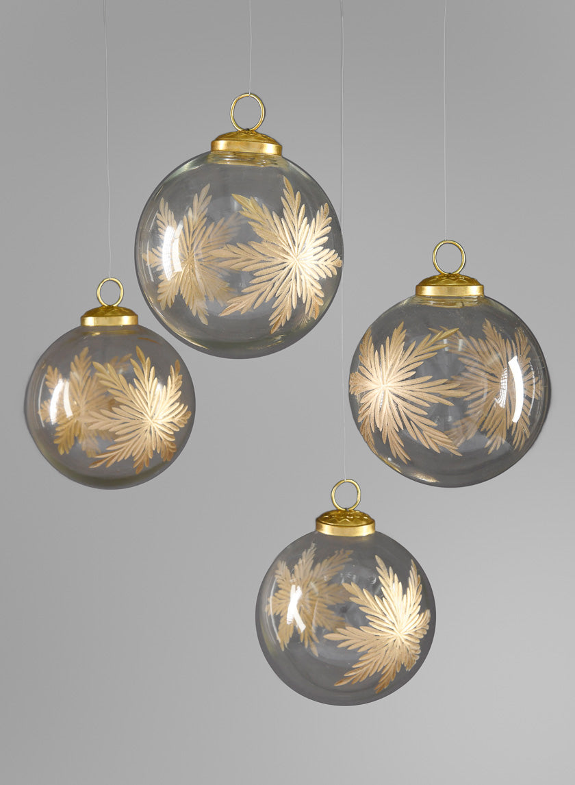 4in Round Round Zidane Gold Flake Clear Ornament Decor Jamaligarden