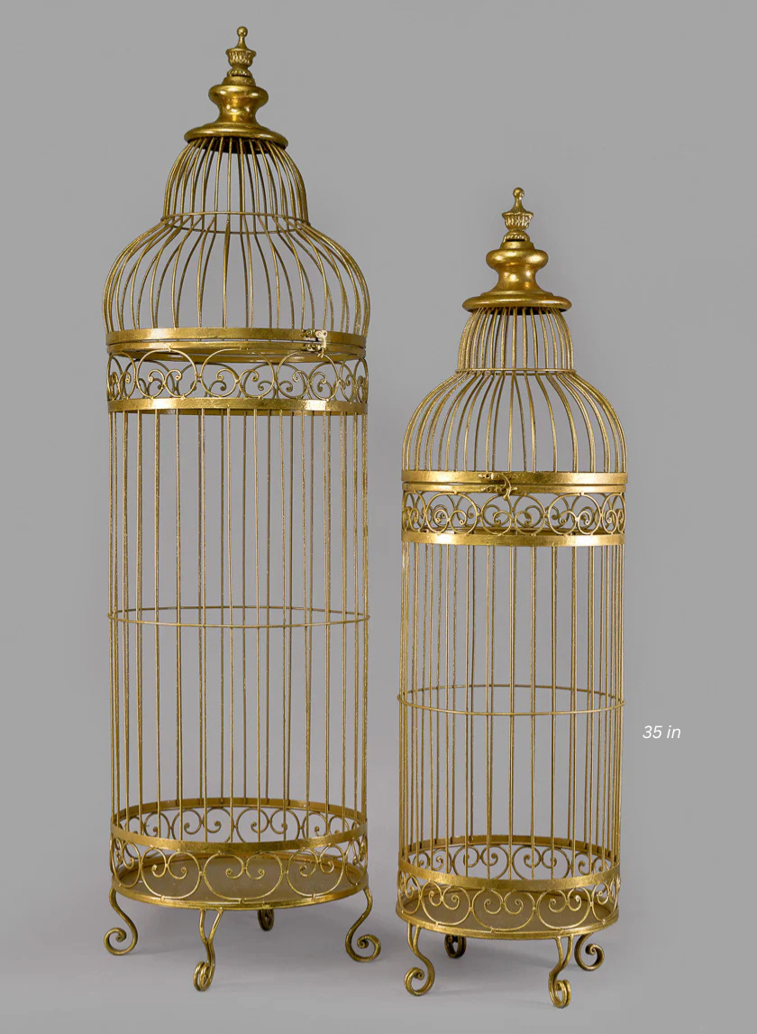 Antique Gold Iron Birdcages Decor Jamaligarden Gold 35in Tall EACH