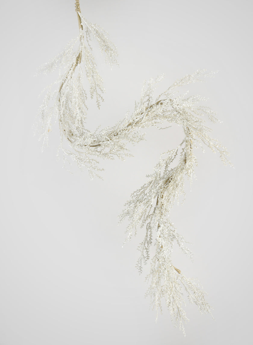 60in Long Frosted Silver Garland Decor Jamaligarden