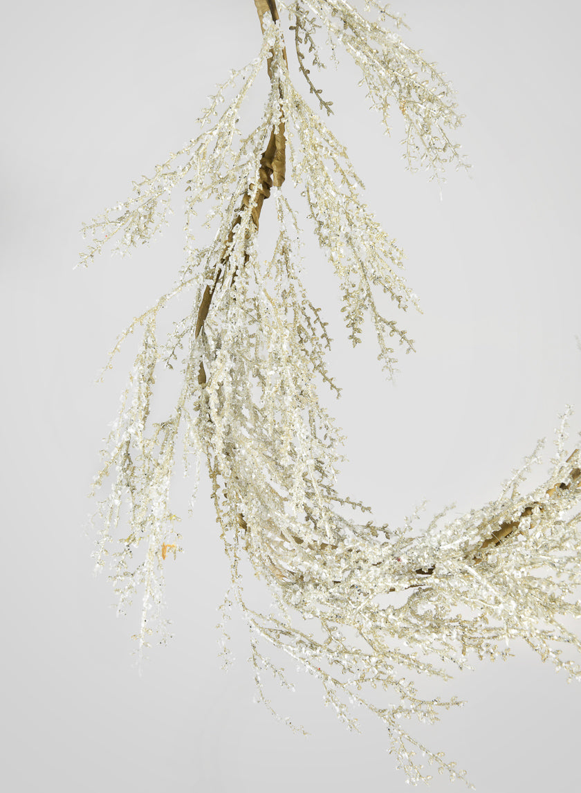 60in Long Frosted Silver Garland Decor Jamaligarden