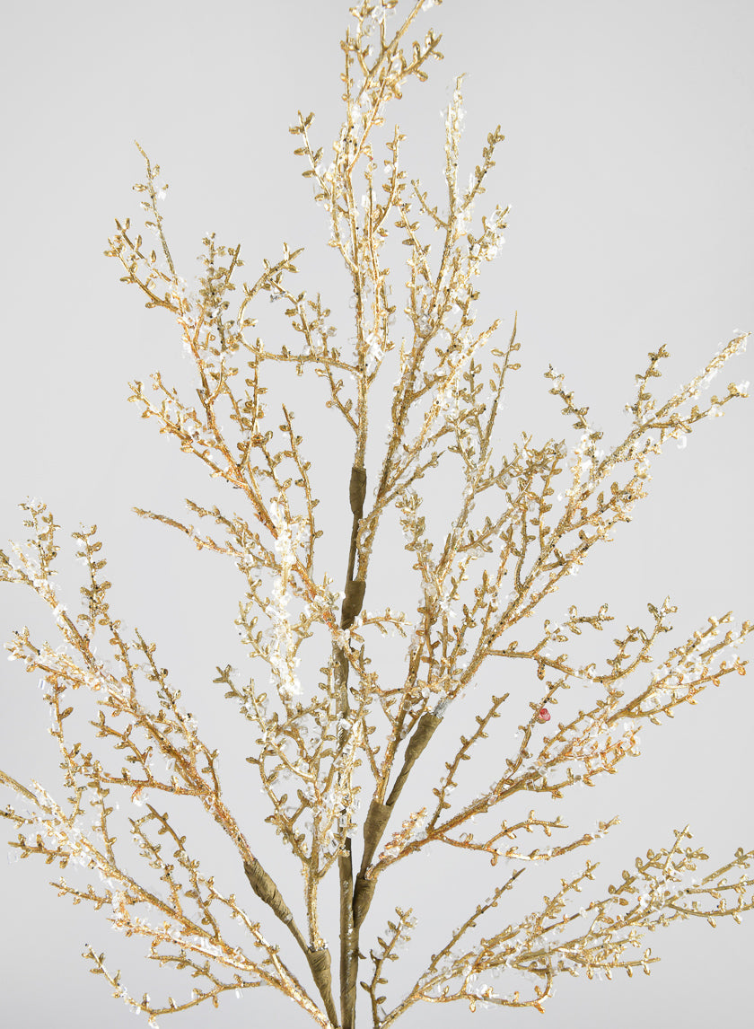 28in Long Gold Glitter Twig Spray Decor Jamaligarden