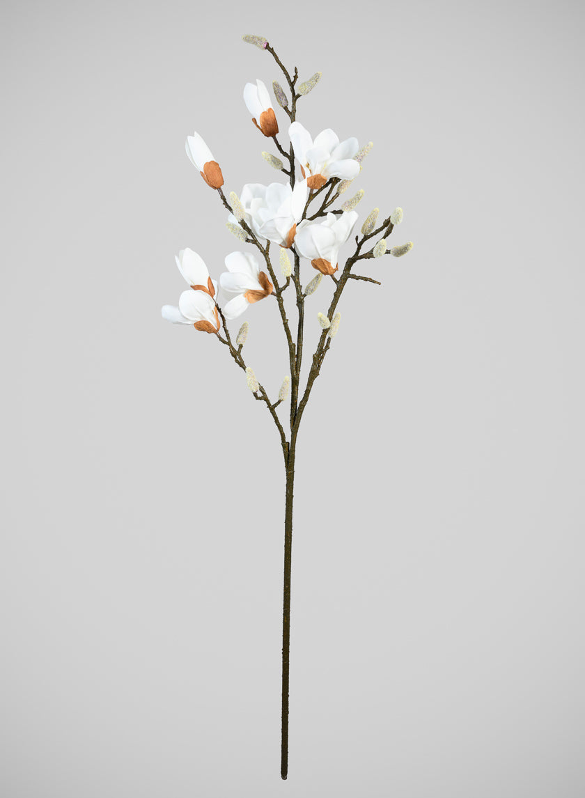 48in Long Real Touch Real Look Blooming Magnolia Flowers Stem Decor Jamaligarden