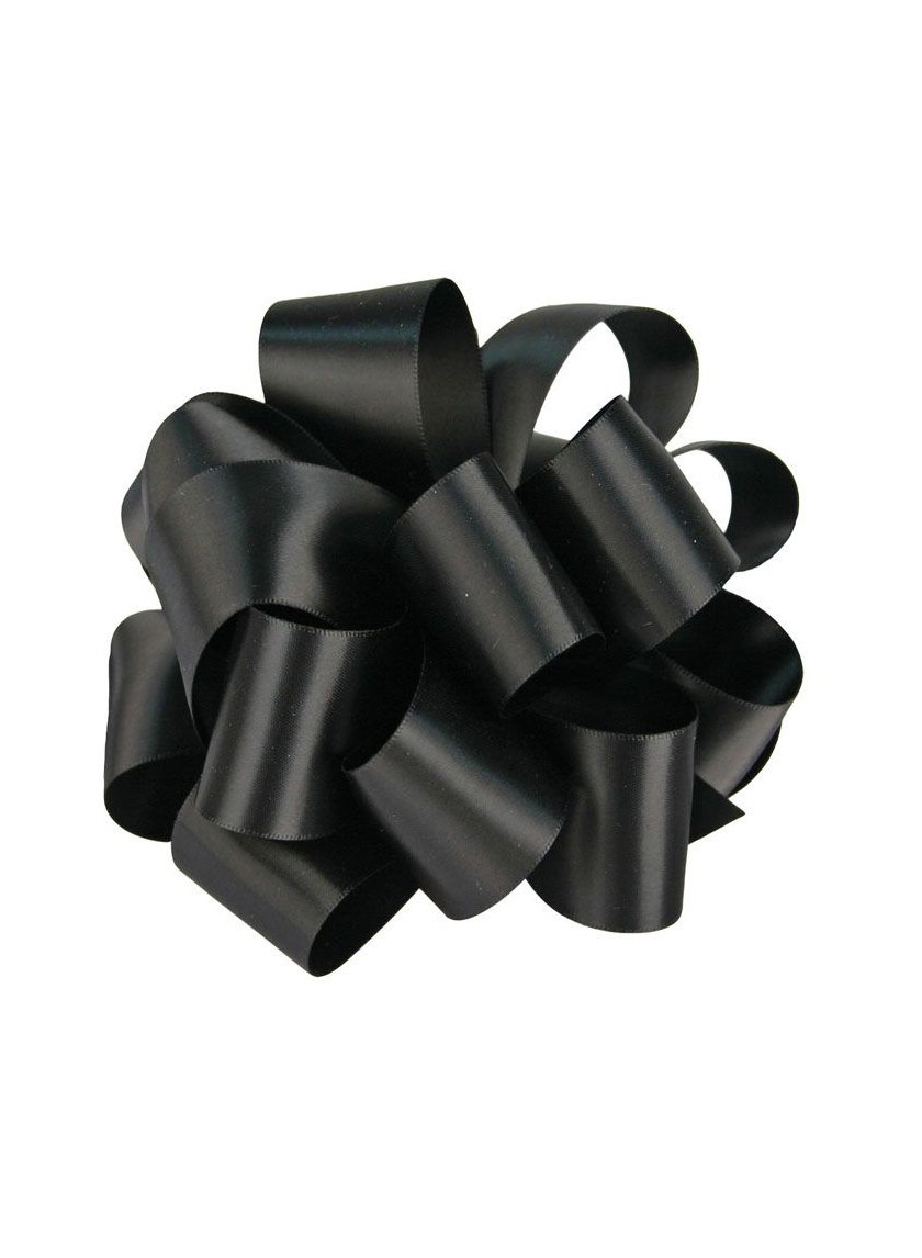 Black Double Face Satin Ribbon Decor Jamaligarden