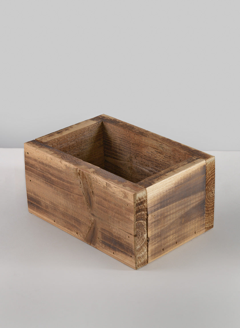 7in Long Burnt Wood Box, Mini Decor Jamaligarden