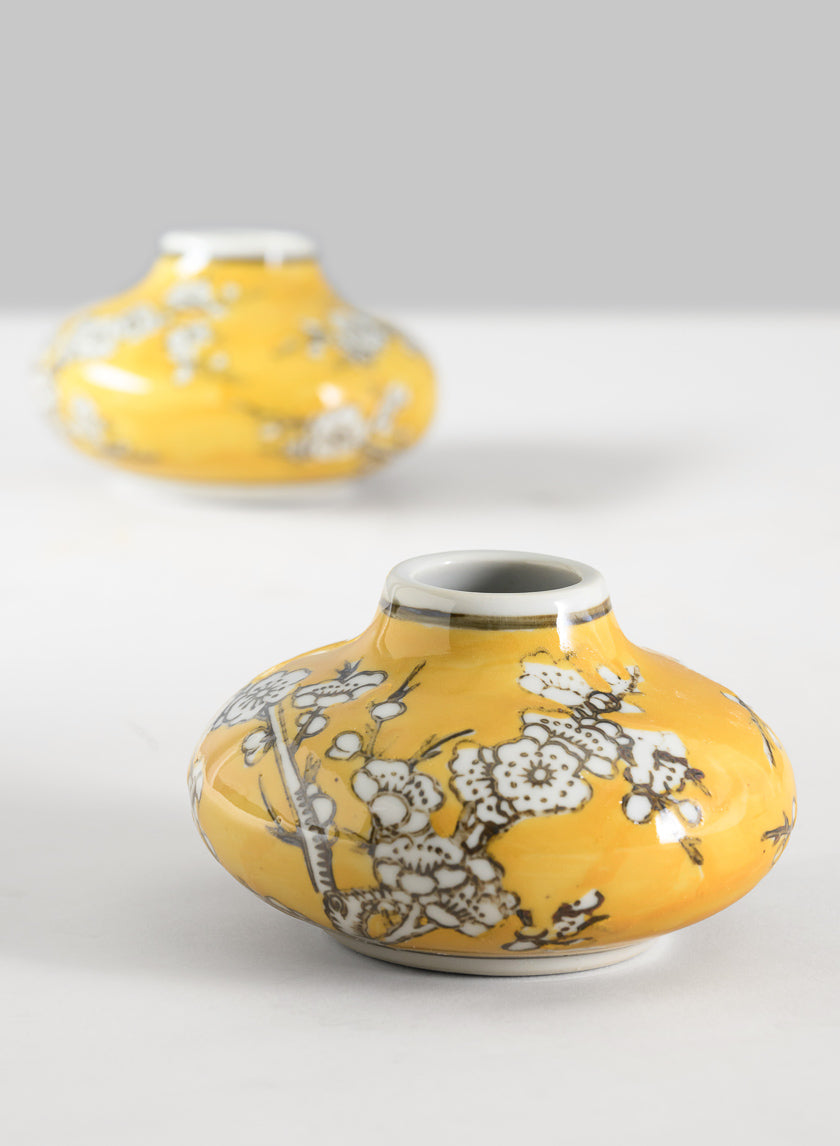 4in Wide Ming Safron Bud Ceramic Vase, Set of 2 Decor Jamaligarden