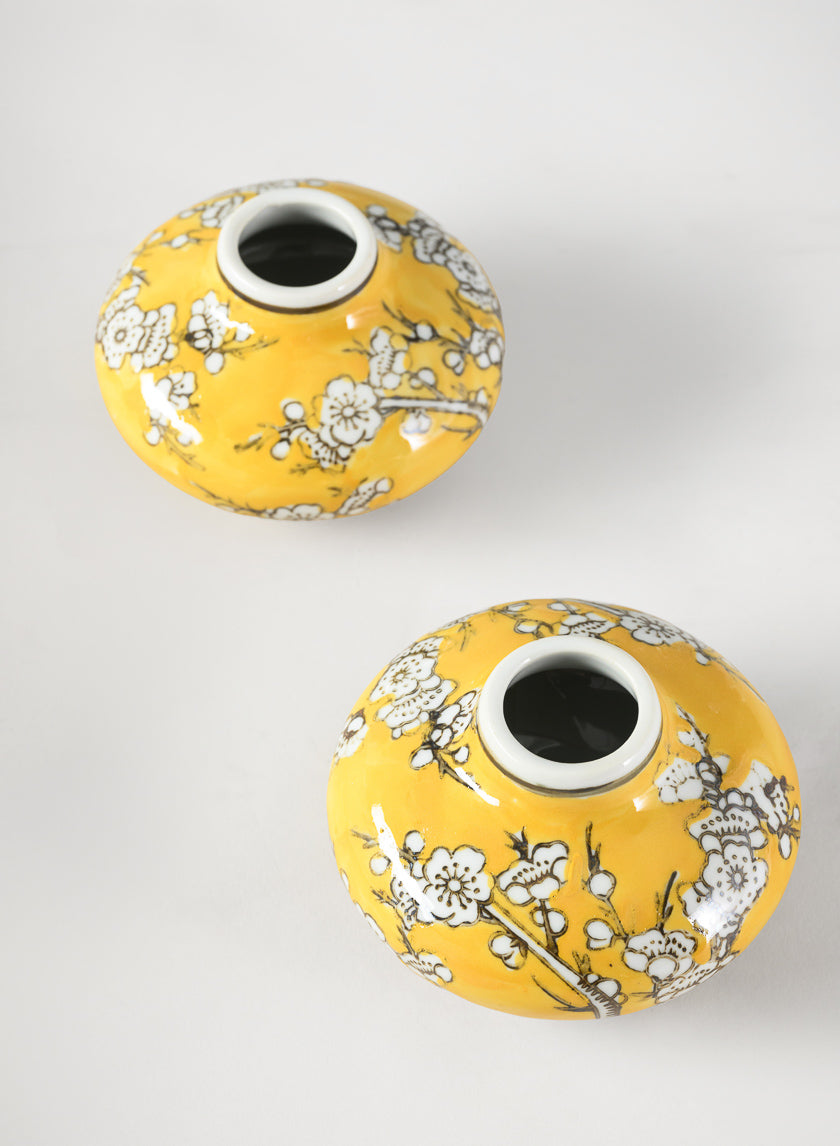 4in Wide Ming Safron Bud Ceramic Vase, Set of 2 Decor Jamaligarden