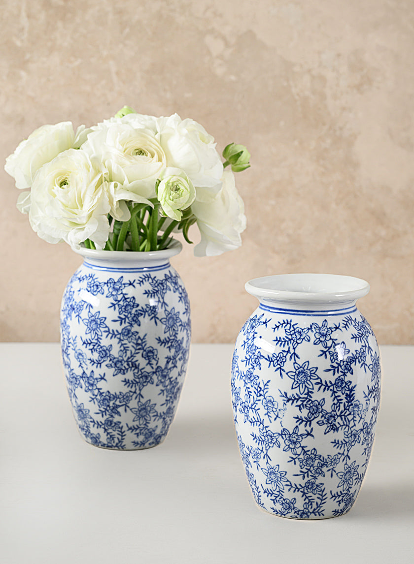 6in Tall Provence Ceramic Vase, Set of 2 Decor Jamaligarden