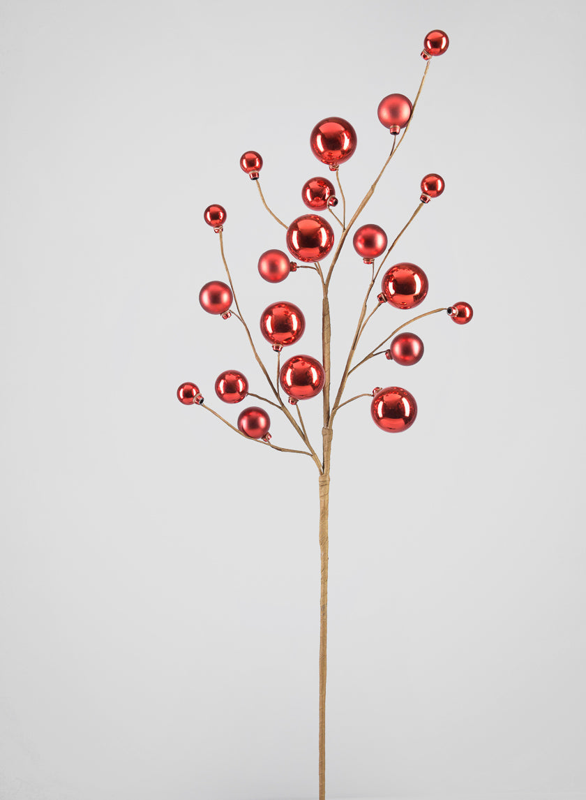 31in Long Red Ball Spray Decor Jamaligarden