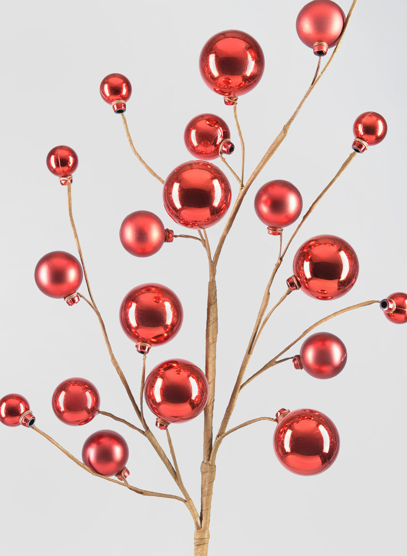 31in Long Red Ball Spray Decor Jamaligarden