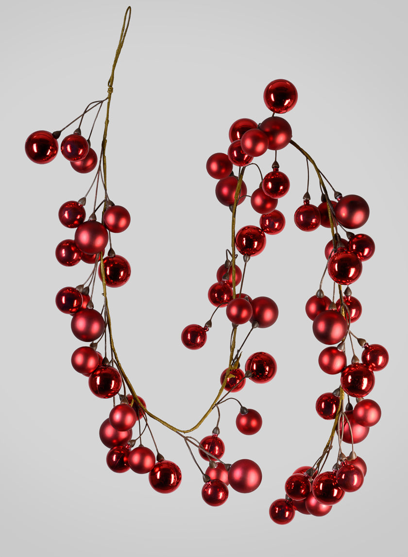 69in Long Red Ball Garland Decor Jamaligarden