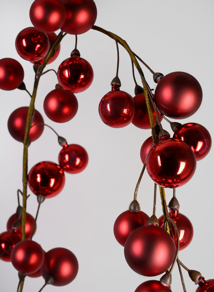 69in Long Red Ball Garland Decor Jamaligarden