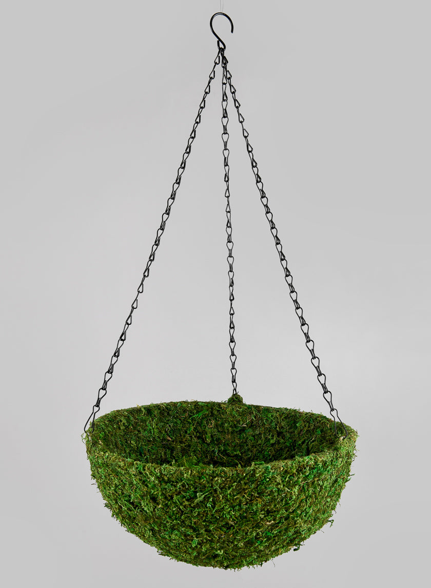 12in Wide Green Moss Basket Decor Jamaligarden