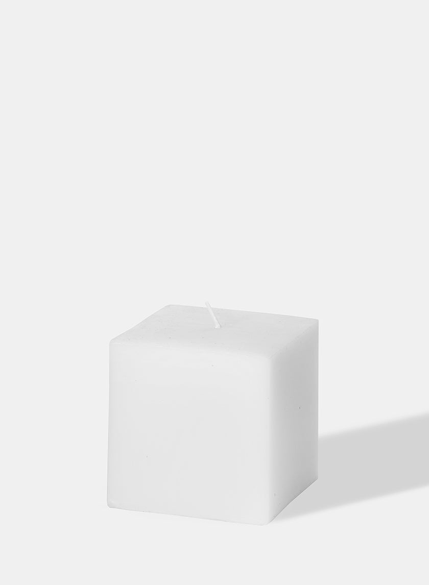 3 x 3in White Square Candle Decor Jamaligarden