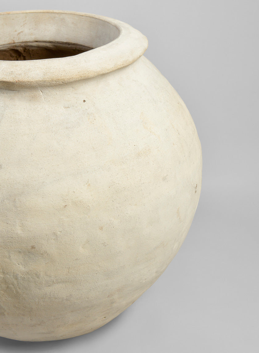 Petra Aged White Wash Fishbowl Planter Decor Jamaligarden