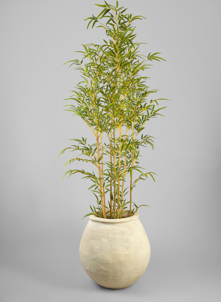 Petra Aged White Wash Fishbowl Planter Decor Jamaligarden
