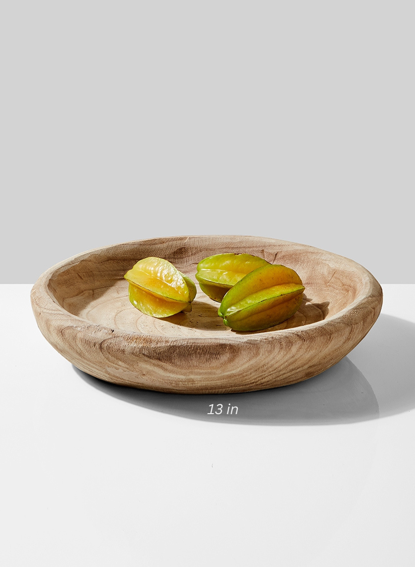Round Paulownia Wood Tray Decor Jamaligarden Natural 13in Wide EACH