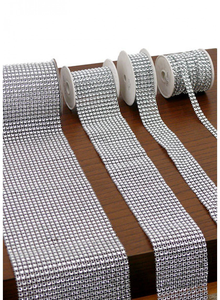 3/8in - 4 3/4in Silver Diamond Bead Ribbons Decor Jamaligarden
