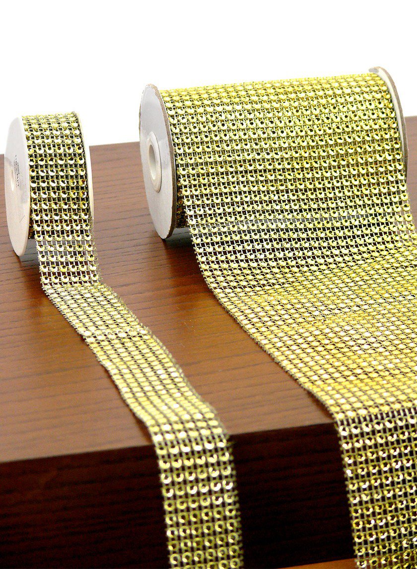 8ft Gold Diamond Bead Ribbons Decor Jamaligarden