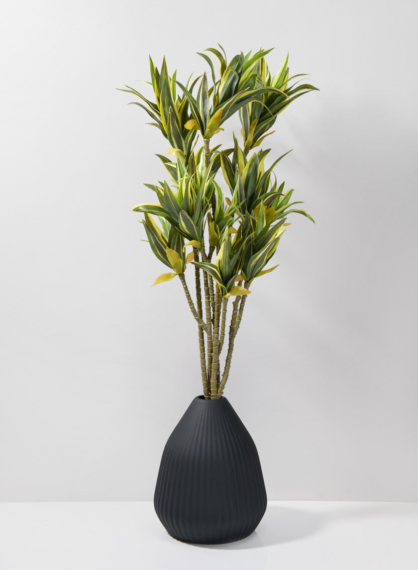 6in Tall Oslo Black Conical Ceramic Vase, Small Decor Jamaligarden