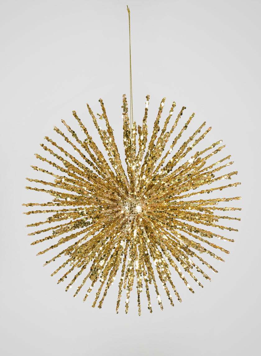 11in Round Gold Glitter Burst Ornament Decor Jamaligarden