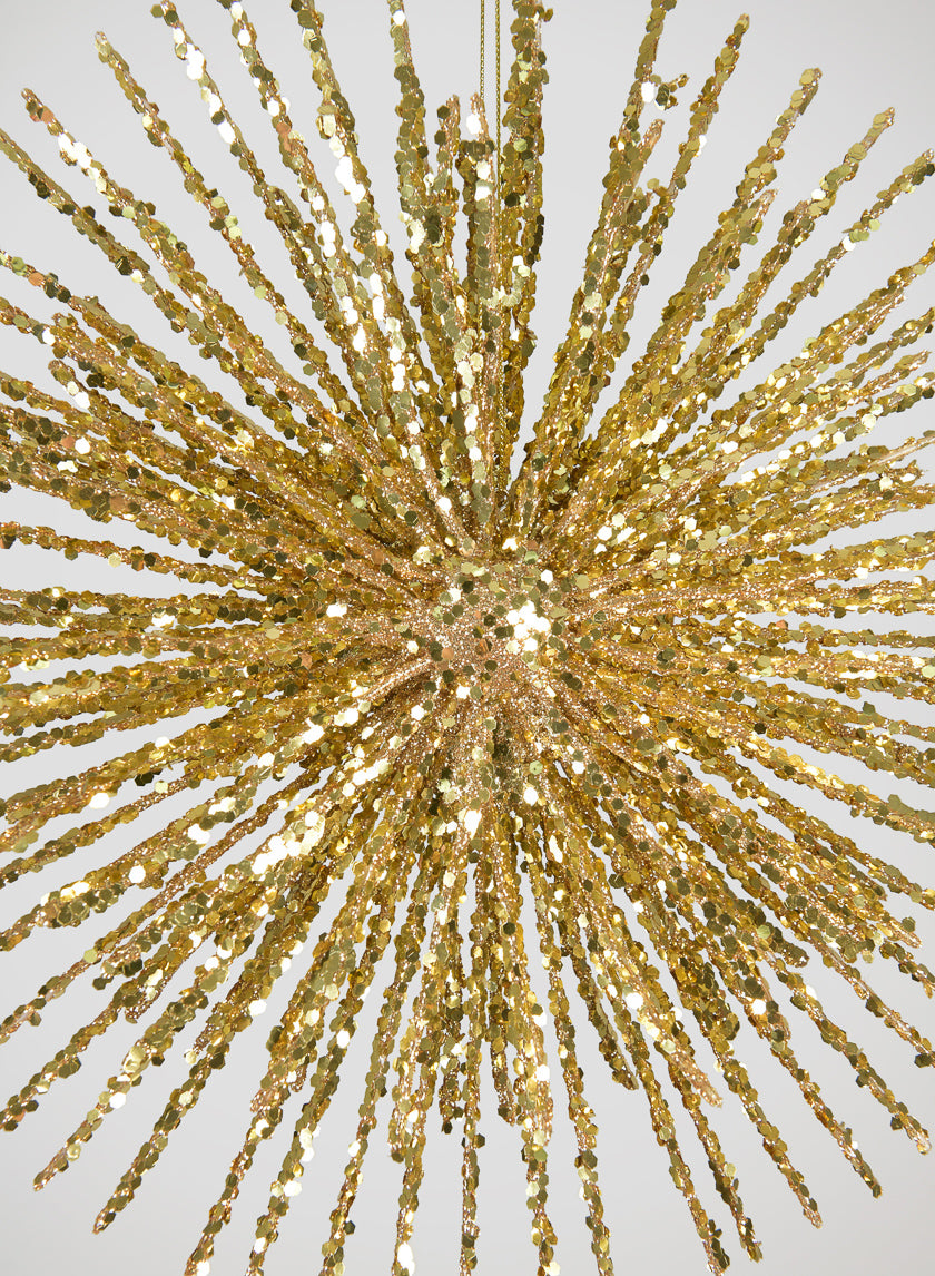 11in Round Gold Glitter Burst Ornament Decor Jamaligarden