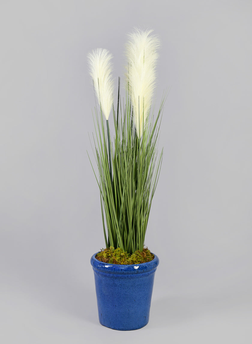 9.5in Rolled Rim Planter, Santorini Blue Decor Jamaligarden