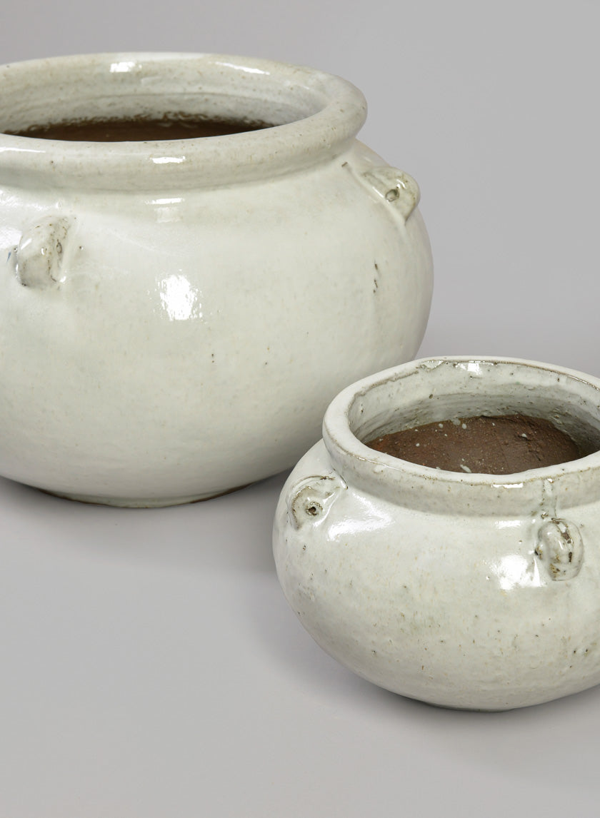Jakarta Bowl Clay &amp; Ceramic Planters, Cloud White Decor Jamaligarden