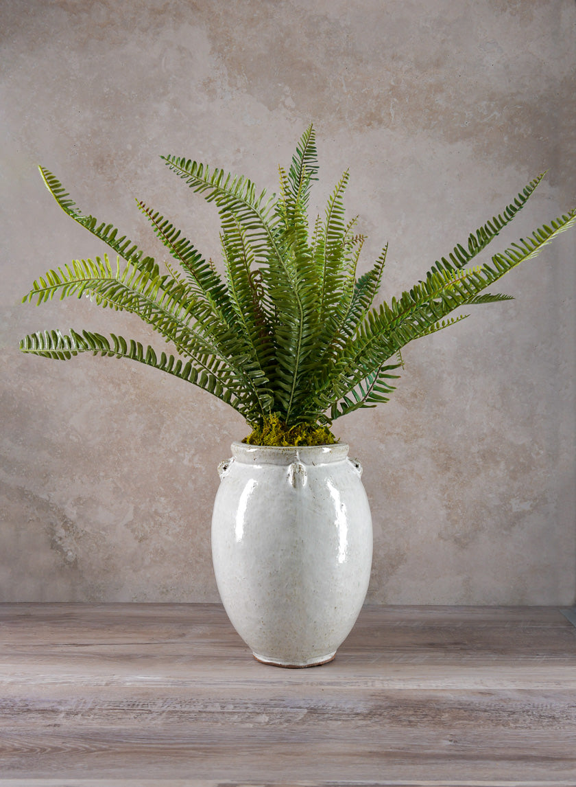 Jakarta Clay &amp; Ceramic Urn Planters, Cloud White Decor Jamaligarden