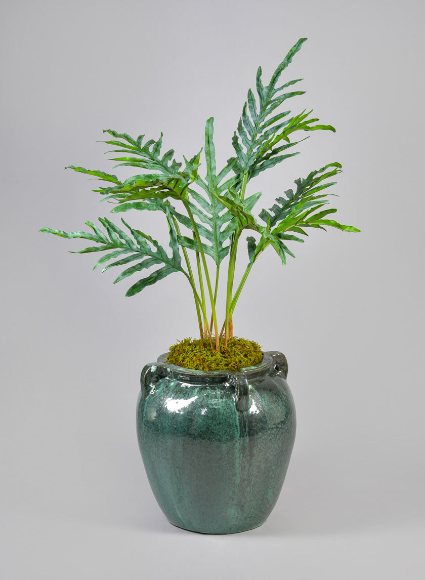 16in Tall Clay & Ceramic Jar Urn, Bali Jade Decor Jamaligarden