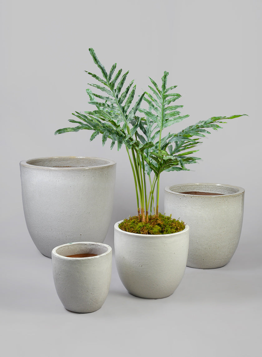 Belize Egg Clay & Ceramic Planter, Cloud White Decor Jamaligarden