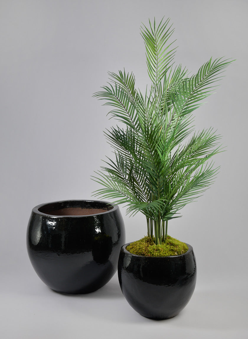 15in Grand Bowl Planter, Mesquite Black Decor Jamaligarden