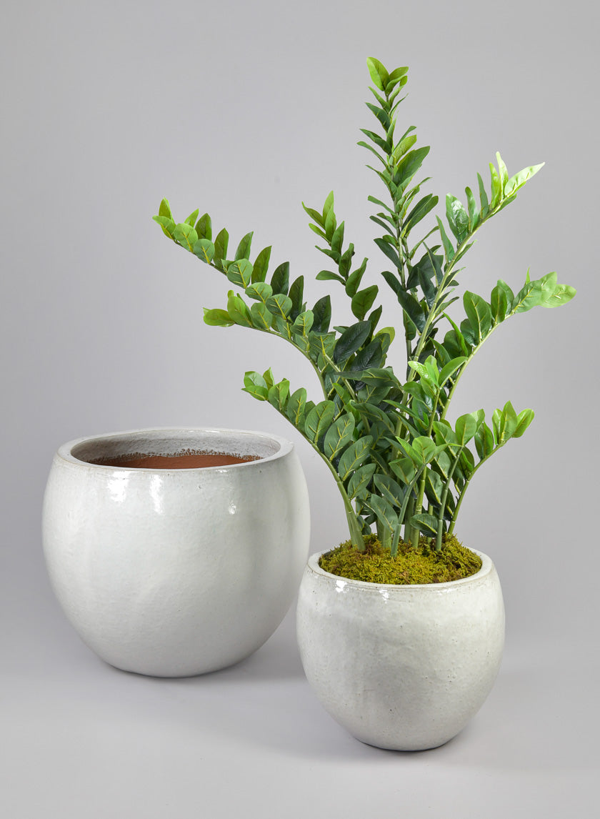 Grand Bowl Clay &amp; Ceramic Planter, Cloud White Decor Jamaligarden
