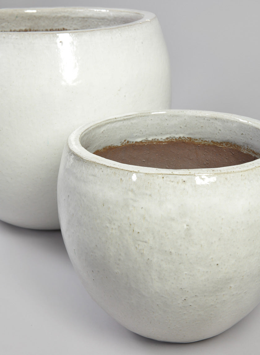 Grand Bowl Clay &amp; Ceramic Planter, Cloud White Decor Jamaligarden