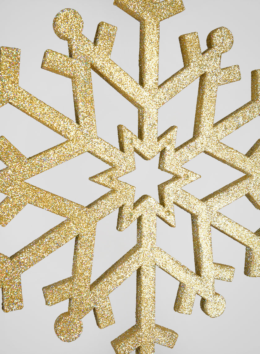 32in Long Giant Gold Glitter Snowflake Ornament Decor Jamaligarden