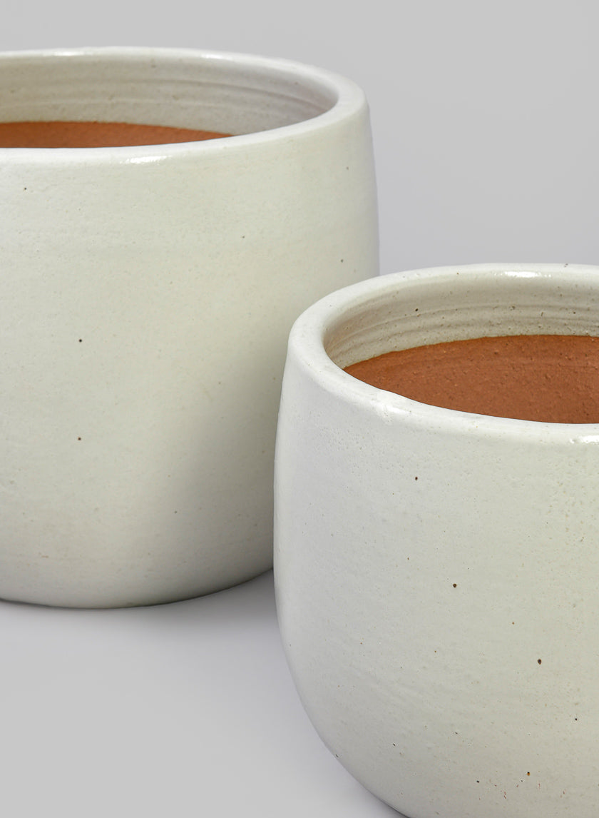 Deck Clay &amp; Ceramic Planters, Yucatan White Decor Jamaligarden