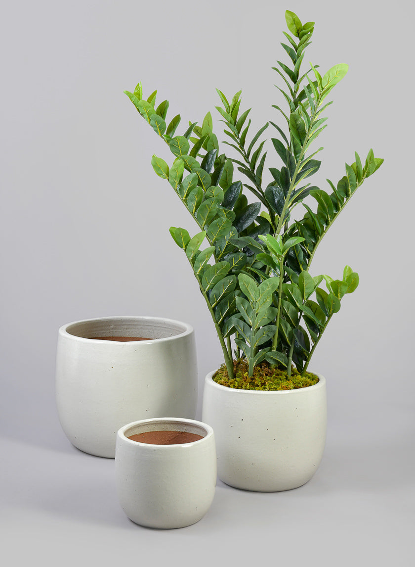 Deck Clay & Ceramic Planters, Yucatan White Decor Jamaligarden