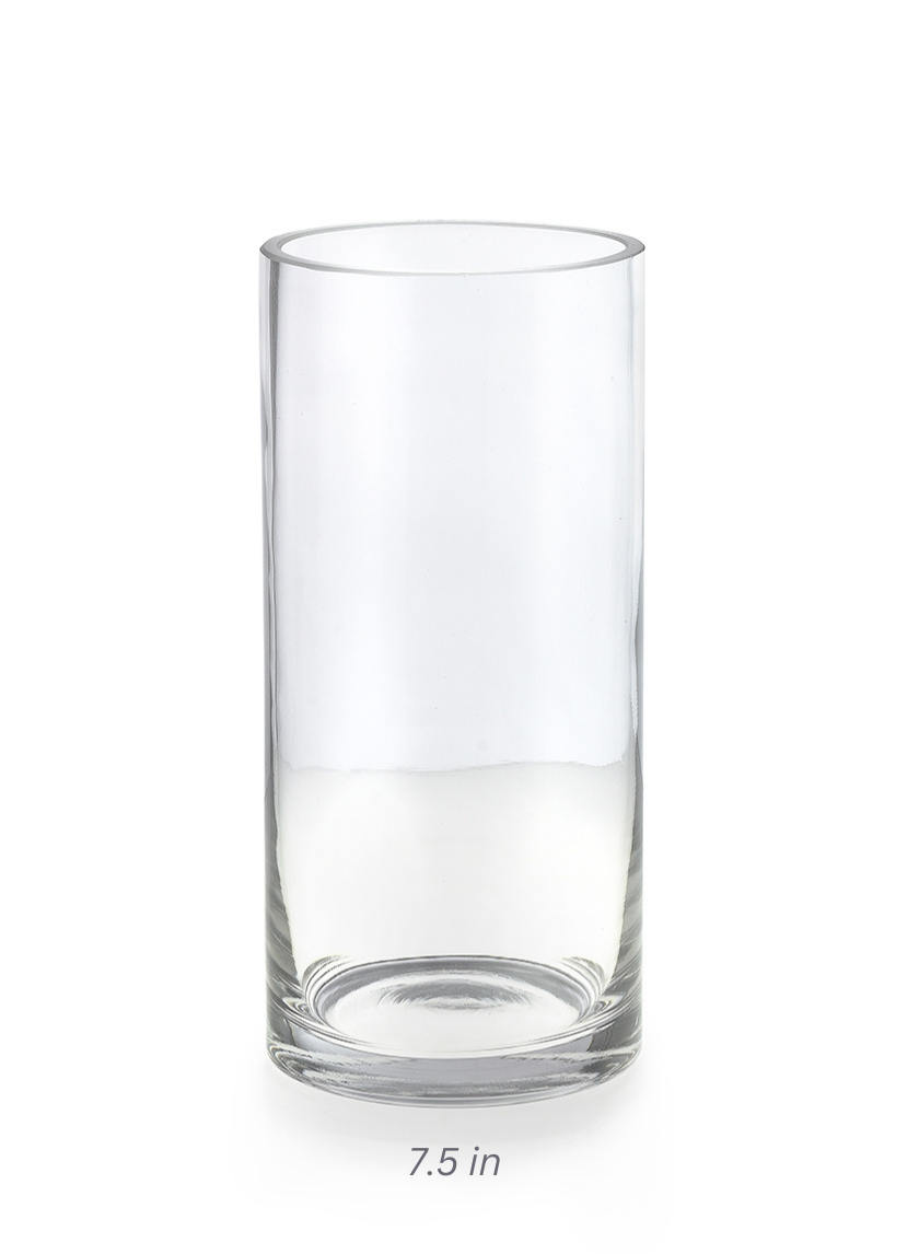 Clear Glass Cylinder Vases Decor Jamaligarden Clear 7.5in Tall EACH