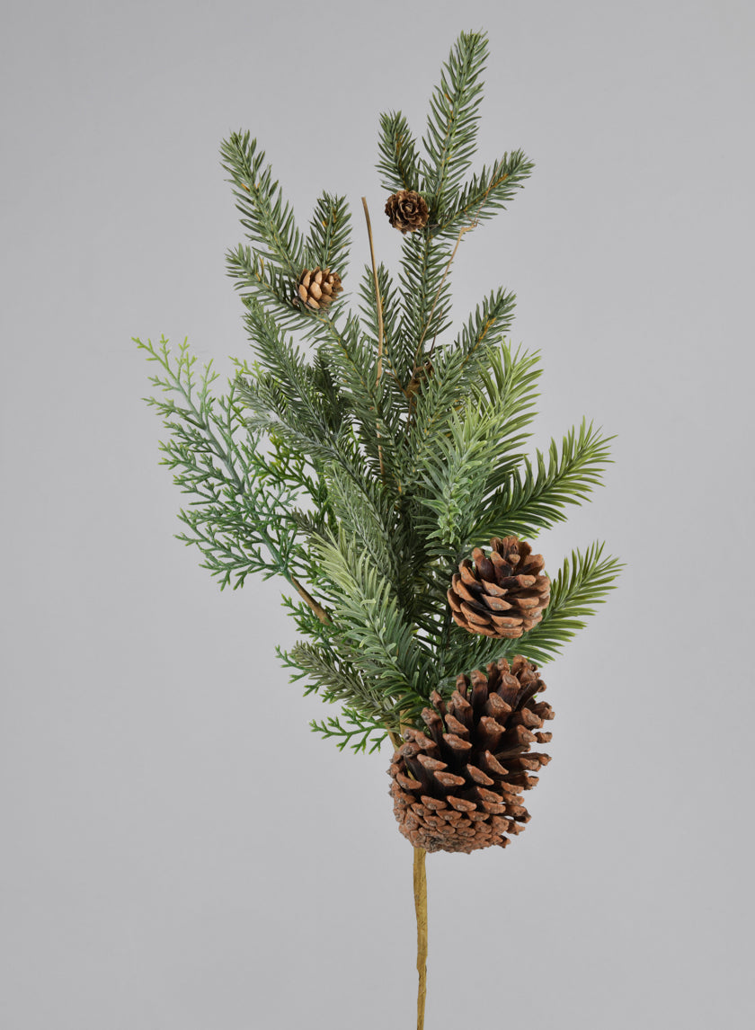 20in Long Northern Pine Pick with Pinecones Decor Jamaligarden