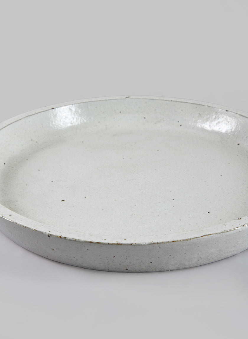 White Clay &amp; Ceramic Saucer Decor Jamaligarden