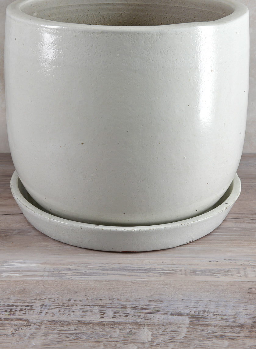 White Clay &amp; Ceramic Saucer Decor Jamaligarden